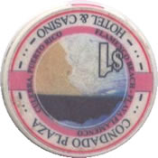 casino condado plaza PR $ 1 chip rev