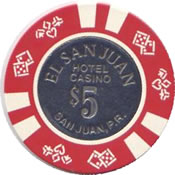 casino el san juan $ 5 chip anv