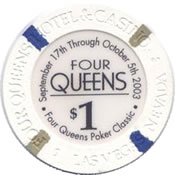 casino four queens $1 chip 2 anv