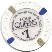 casino four queens $1 chip 2 rev