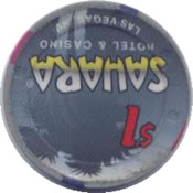 casino sahara LV 1$ chip rev