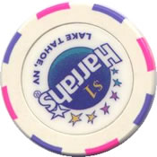 casino harrahs lake tahoe Nv $1 chip rev
