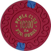 casino perla club pto ordaz Bs 10000 chip 1 anv=rev