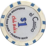 El Casino Club Bahia PR $1 chip rev