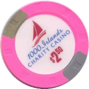 casino charity 1000 island cnd $2.50 chip rev