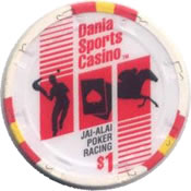 casino dania jai alai dania beach FL $1 chip anv