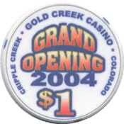 casino gold creek cripple creek CO $1 Chip rev