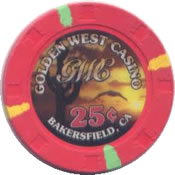 casino golden west bakersfield CA 25c chip anv