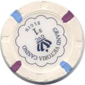 casino grand victoria elgin IL $1 chip 1 rev