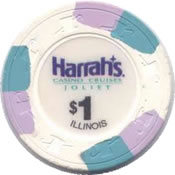 casino harrah's joliet IL $1 chip anv