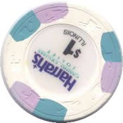 casino harrah's joliet IL $1 chip rev