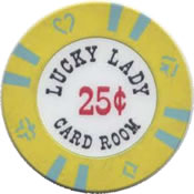 casino lucky lady card room San diego 25c chip anv